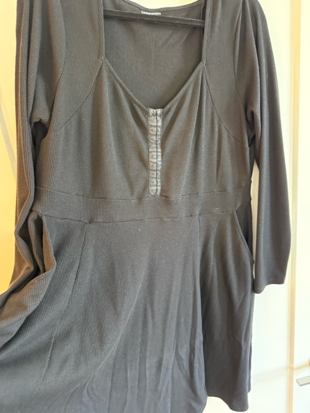 torrid Black Long-Sleeve waffle fabric dress torrid size 2 - Picture 6 of 7